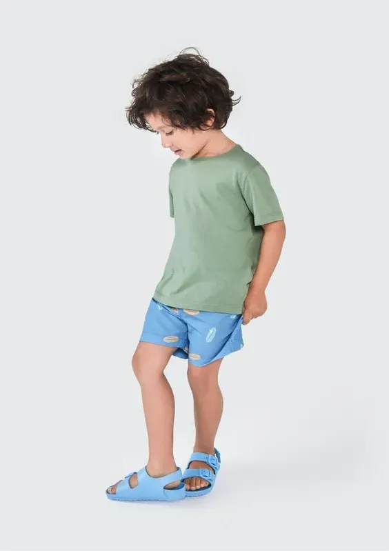 Shorts Infantil Menino Toddler em Tactel Estampado - Azul 002