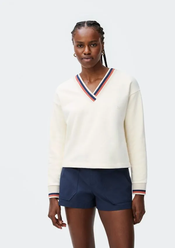 Blusão Feminino Gola V - Creme XP