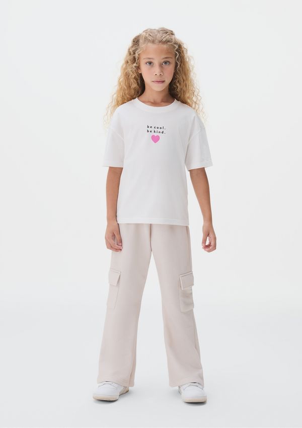 Conjunto Em Moletom Infantil Menina - Off white 005