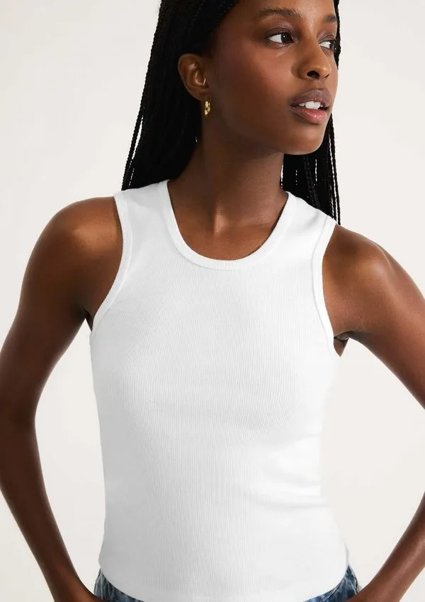 Regata Feminina Ribana Com Elastano - Branco XG