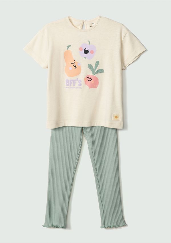 Conjunto Infantil Menina Toddler Com Legging - Amarelo 001