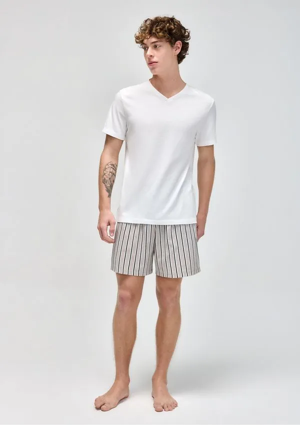 Pijama Curto Masculino Com Samba Canção - Cinza G