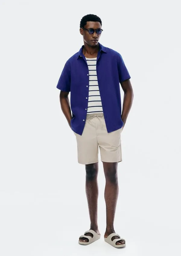 Shorts Masculino Com Amarração - Bege 038
