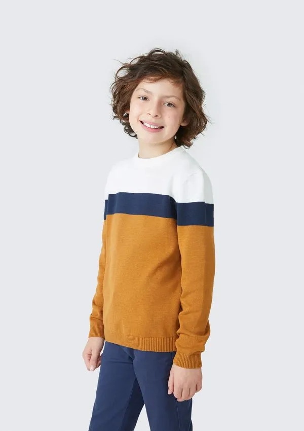 Blusão Infantil Menino Em Tricô - Azul 008