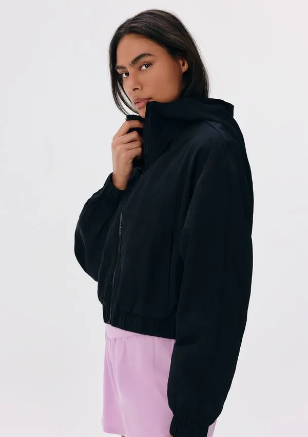 Jaqueta Esportiva Feminina Cropped Secagem Rápida - Preto XG