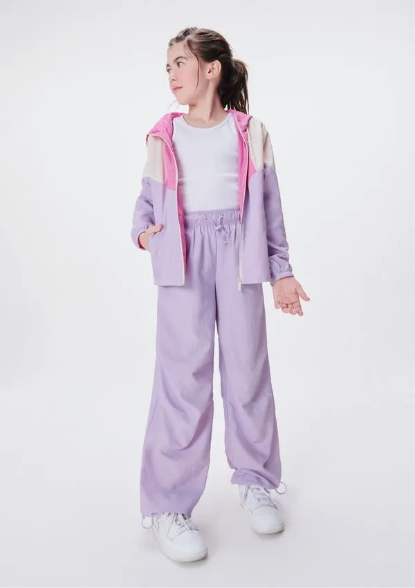 Calça Jogger Infantil Menina Em Nylon - Lilás 006