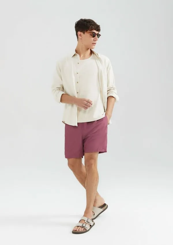 Shorts Praia Básico Masculino - Rosa XG