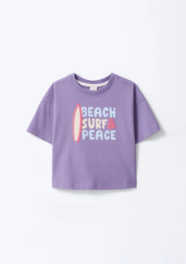 Blusa Infantil Menina Super Cotton Oversized - Roxo 016