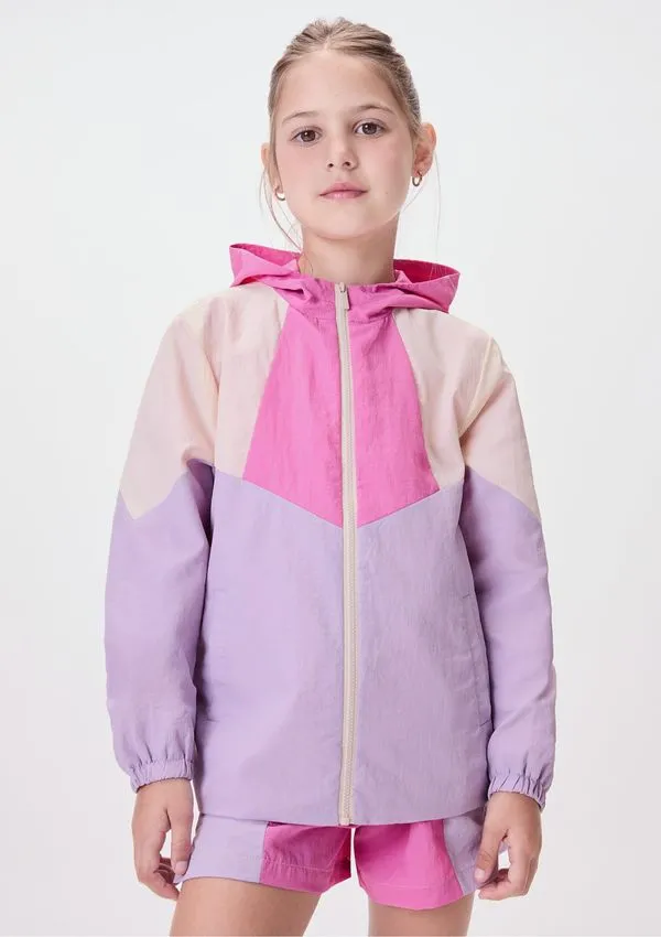Jaqueta Infantil Menina Com Recortes Contrastantes - Lilás 014