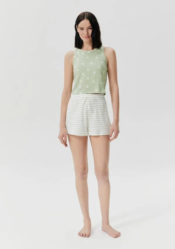 Shorts Avulso Em Ribana Canelada - Verde XP