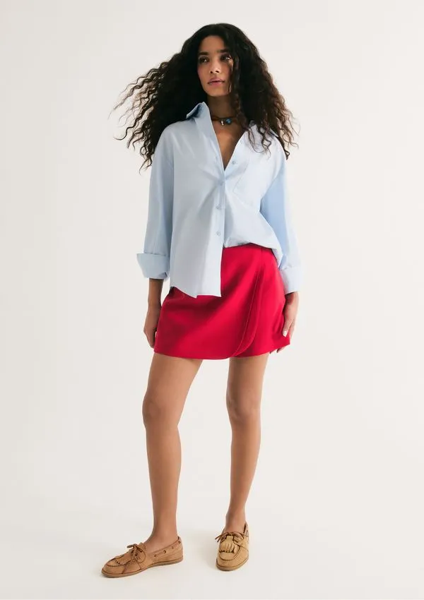 Shorts Saia Em Peach Touch - Vermelho 044