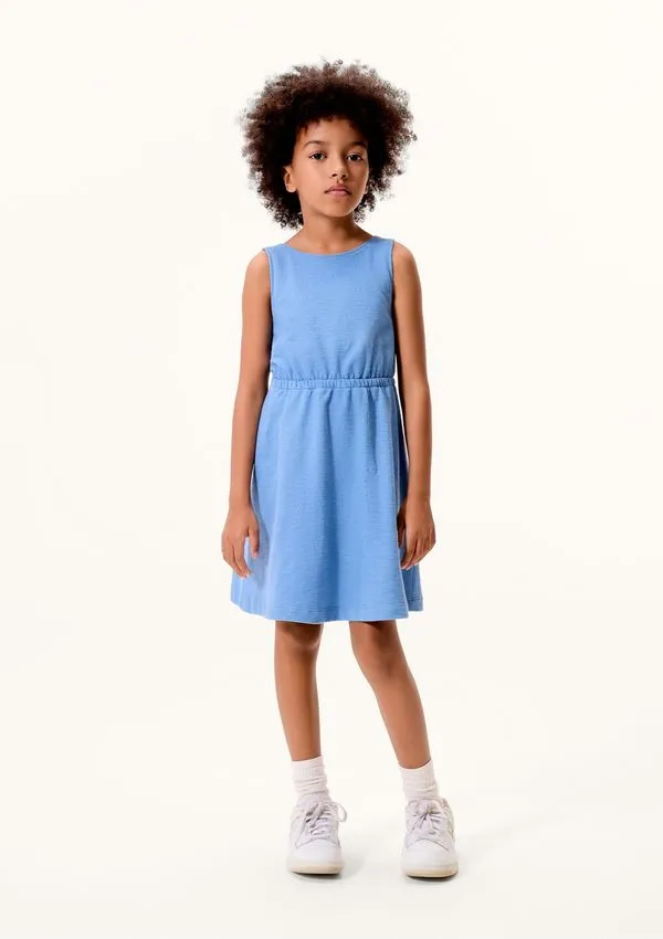 Vestido Infantil Curto Texturizado - Azul 005