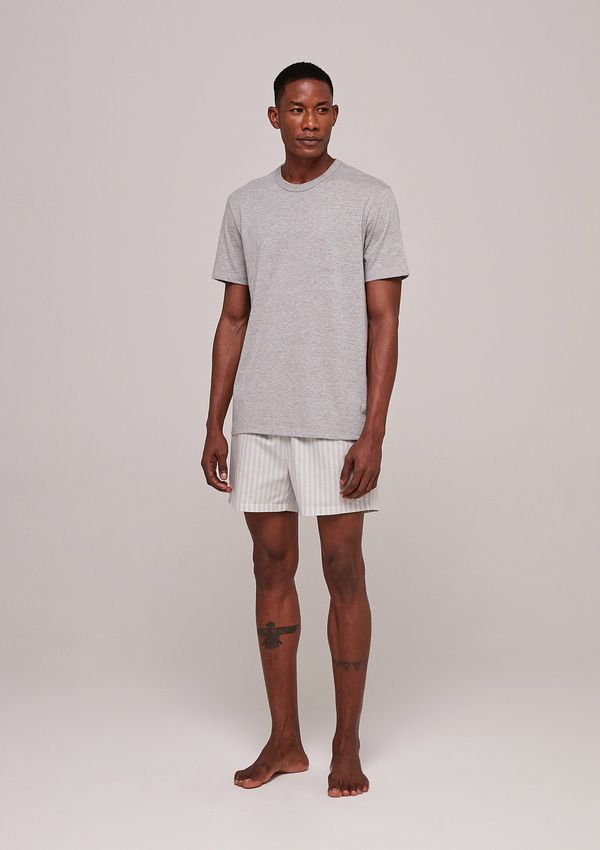 Pijama Curto Masculino Com Estampa Xadrez - Cinza P