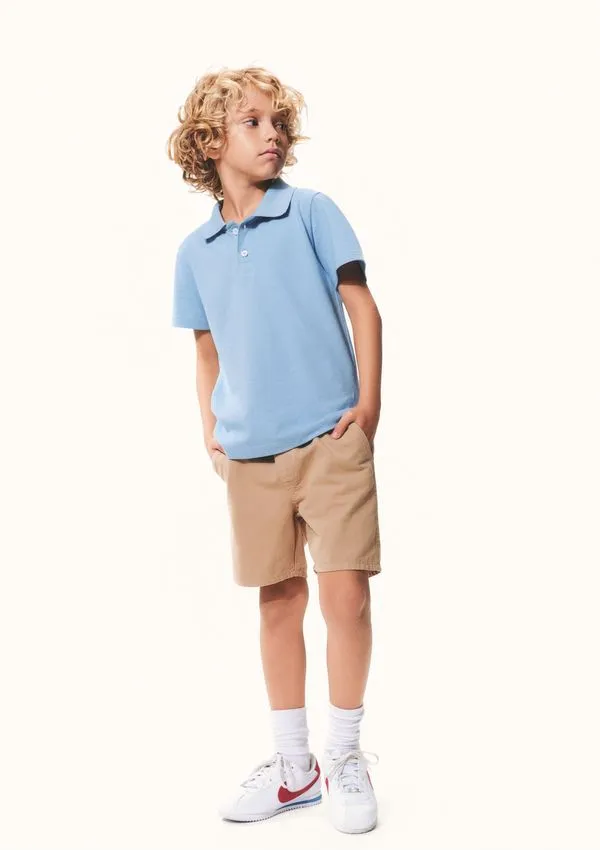 Camisa Polo Infantil Menino Manga Curta Em Piquet - Azul 008
