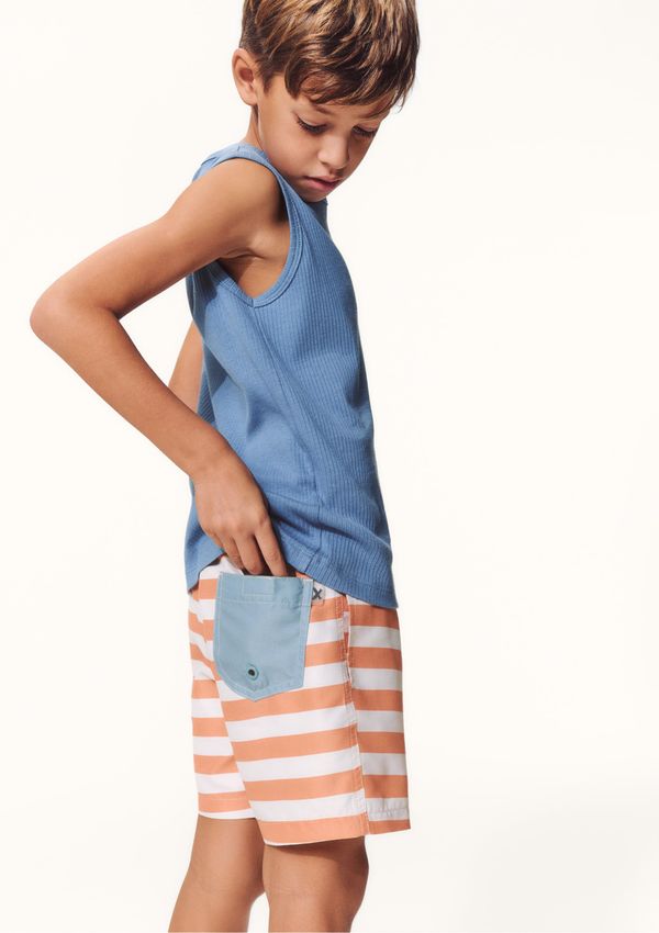Shorts Infantil Menino Estampado - Laranja 002