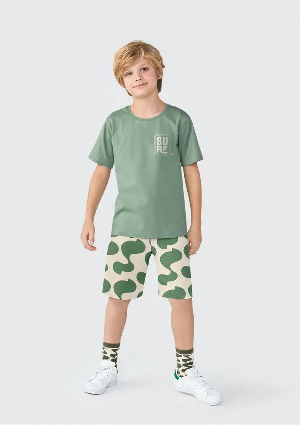 Conjunto Curto Infantil Menino Regular - Verde 014