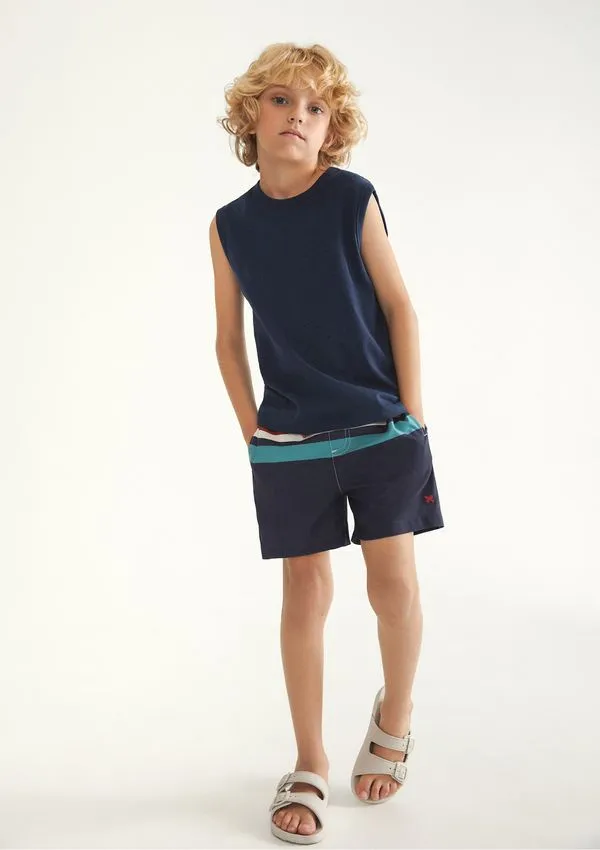 Shorts Infantil Menino Em Nylon - Azul 014