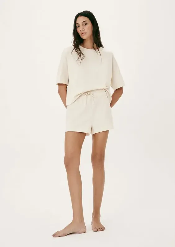 Pijama Feminino Curto Box Em Algodão - Nude XG