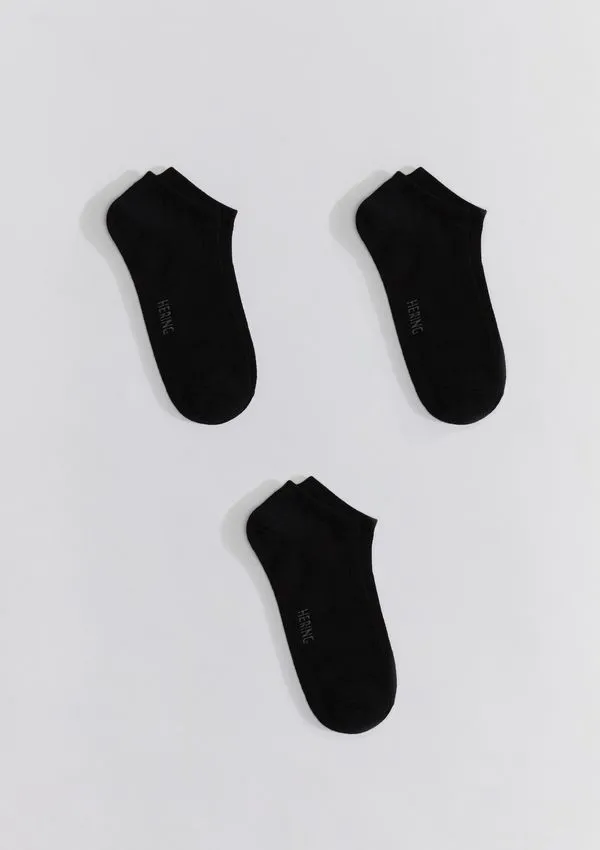 Kit 3 Pares De Meias Soquete Unissex - Preto P