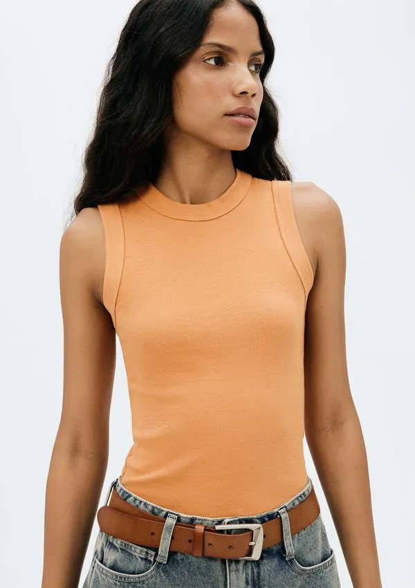 Regata Básica Feminina Slim Neck - Laranja XP
