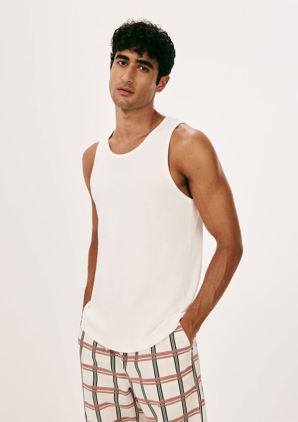 Regata Masculina Regular Ribana Canelada - Off white P