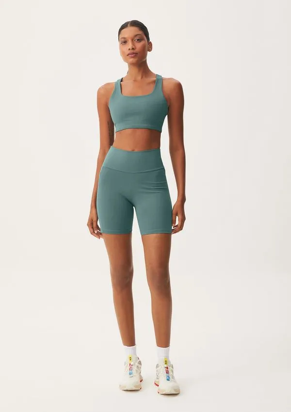 Bermuda Feminina Esportiva Biker Com Fio LYCRA® - Verde G