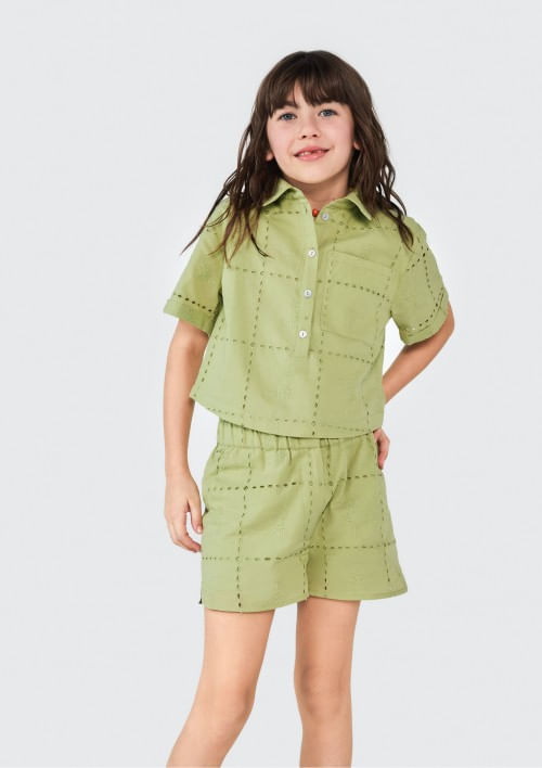 Shorts Infantil Menina - Verde 014