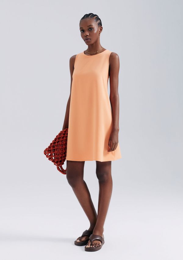 Vestido Curto Em Viscose - Laranja M