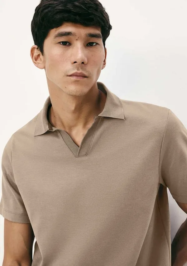 Camisa Polo Masculina Comfort Manga Curta - Marrom XG