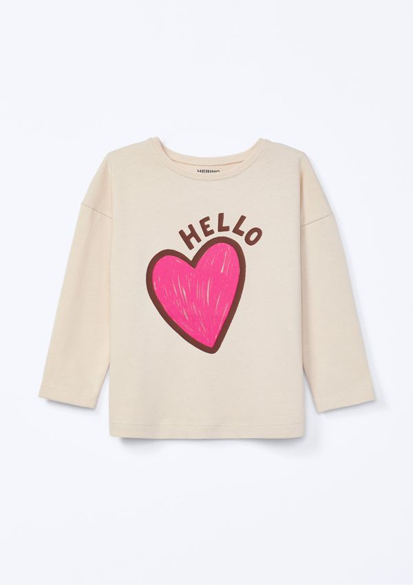 Blusa Infantil Menina Comfort Decote Redondo Estampada - Nude 003