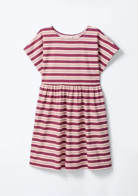 Vestido Curto Infantil Estampado Em Algodão - Rosa 014