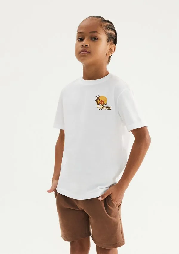 Conjunto Infantil Menino Oversized Estampado - Branco 004