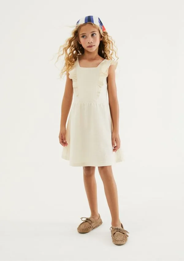 Vestido Infantil Com Babados - Creme 010