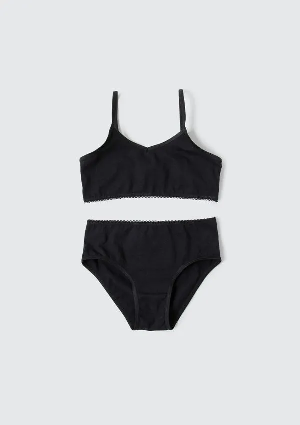 Conjunto Infantil Menina Calcinha e Top - Preto 012