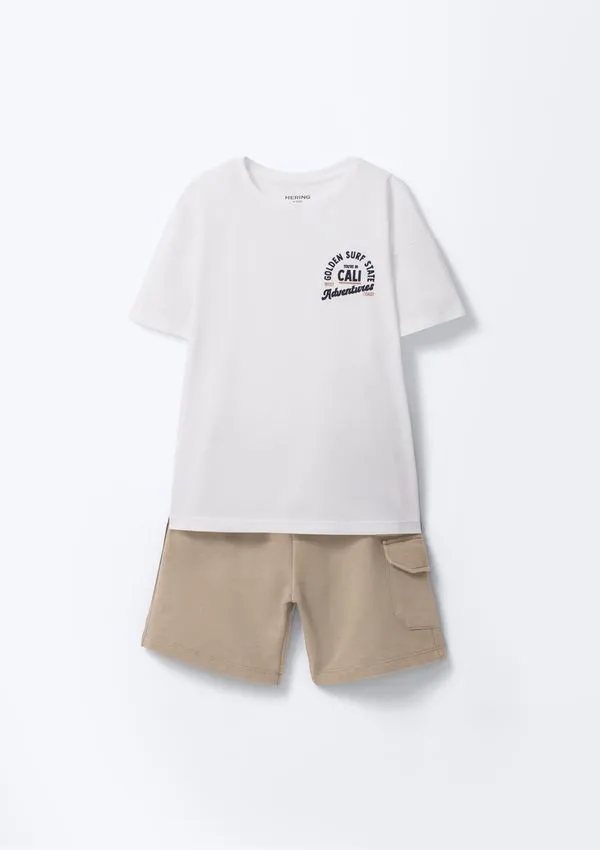 Conjunto Infantil Menino Estampado - Off white 008