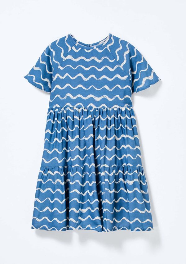 Vestido Infantil Menina Estampado - Azul 006