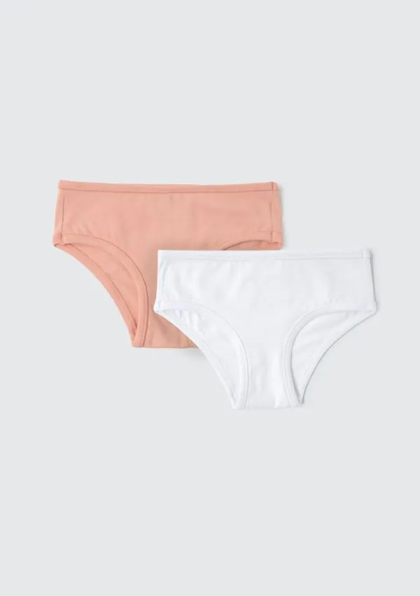 Kit Com 2 Calcinhas Infantil Em Ribana - Multicolorido 006