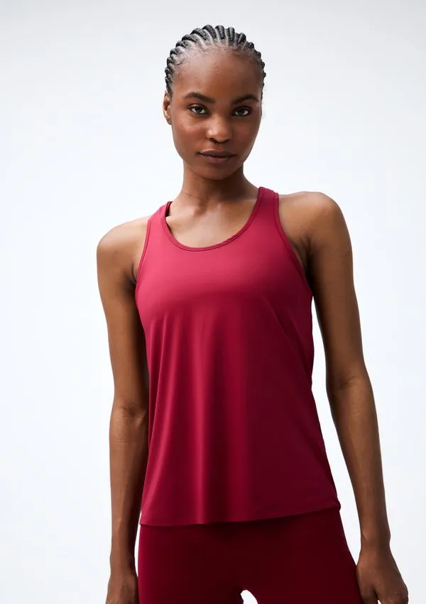 Regata Esportiva Feminina Nadador Proteção UV - Vermelho M