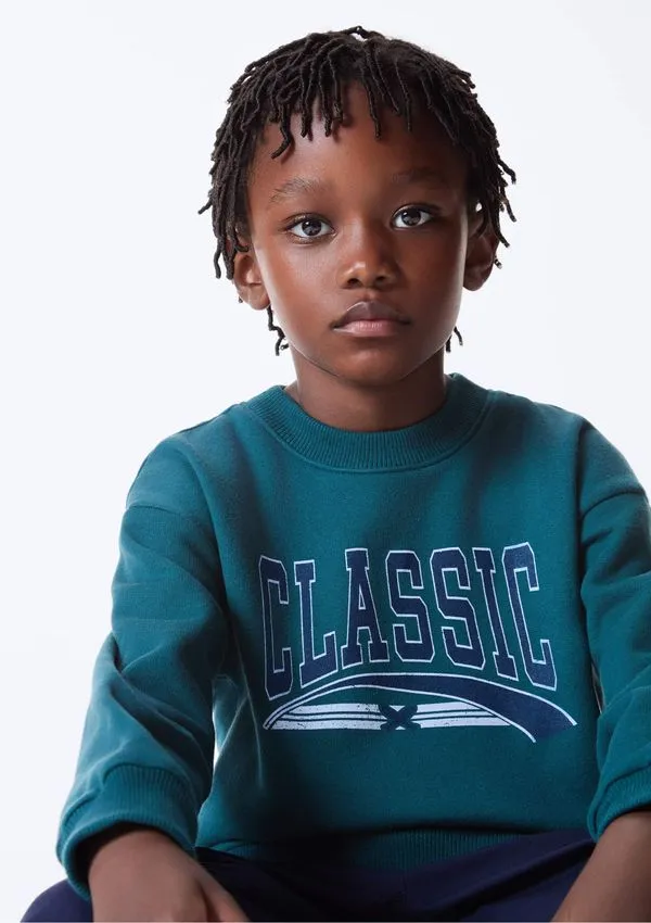 Blusão Infantil Menino Em Moletom Estampado - Verde 010