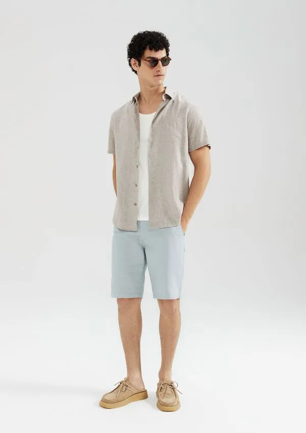 Bermuda Masculina Chino Fio Tinto - Azul 042