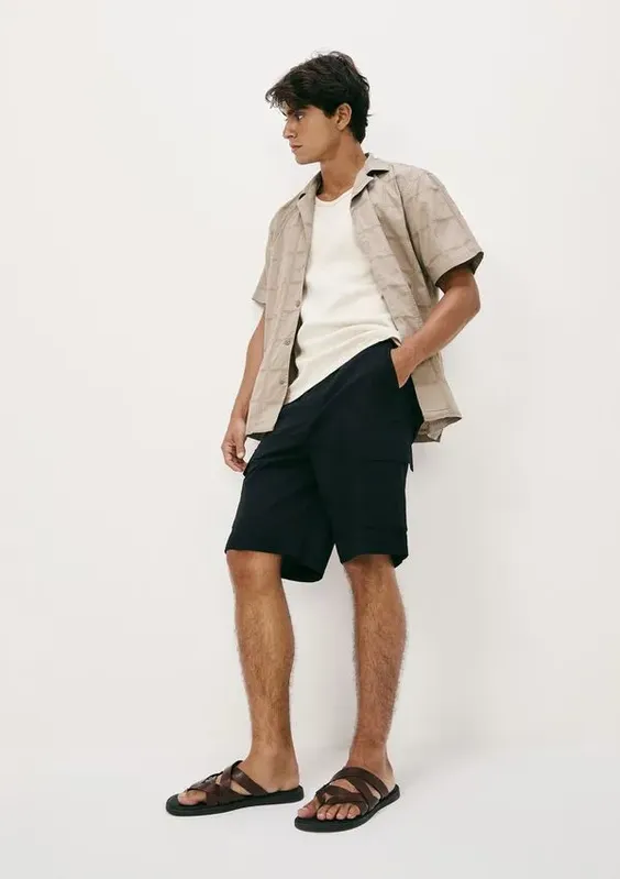 Bermuda Masculina Cargo Reta - Preto 044
