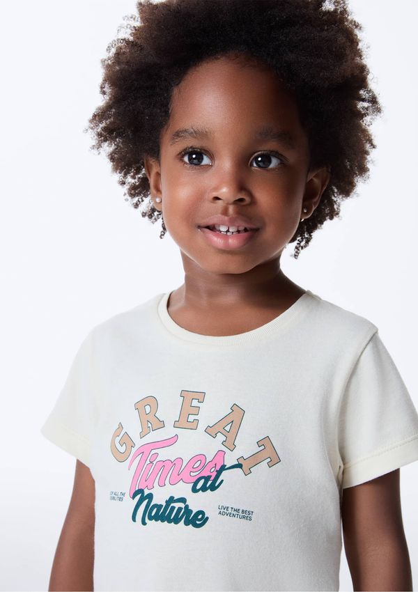 Blusa Infantil Menina Toddler Com Estampa - Off white 003