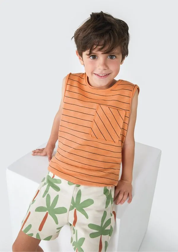 Shorts de Moletom Infantil Menino Toddler Estampado - Verde 004