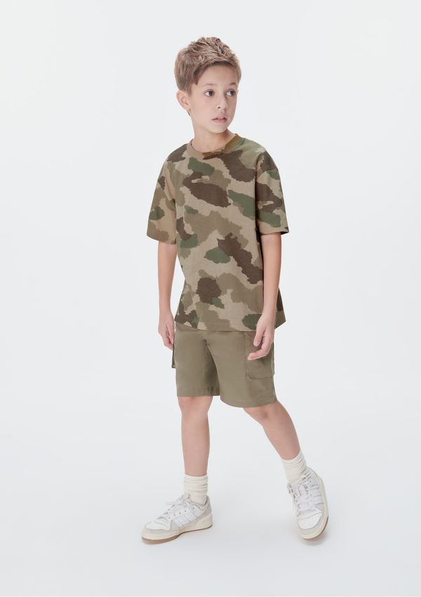 Bermuda Cargo Infantil Menino Com Bolsos - Verde 005
