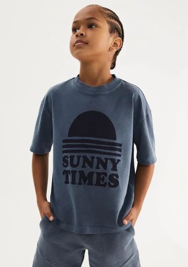 Camiseta Infantil Menino Estampada Em Algodão - Azul 014