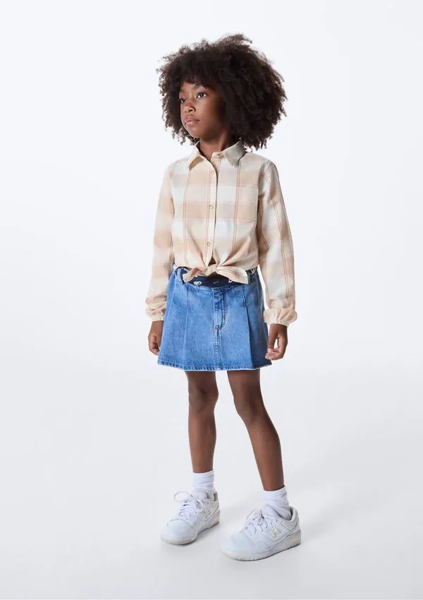 Shorts Saia Infantil Jeans Lavagem Média - Azul 014