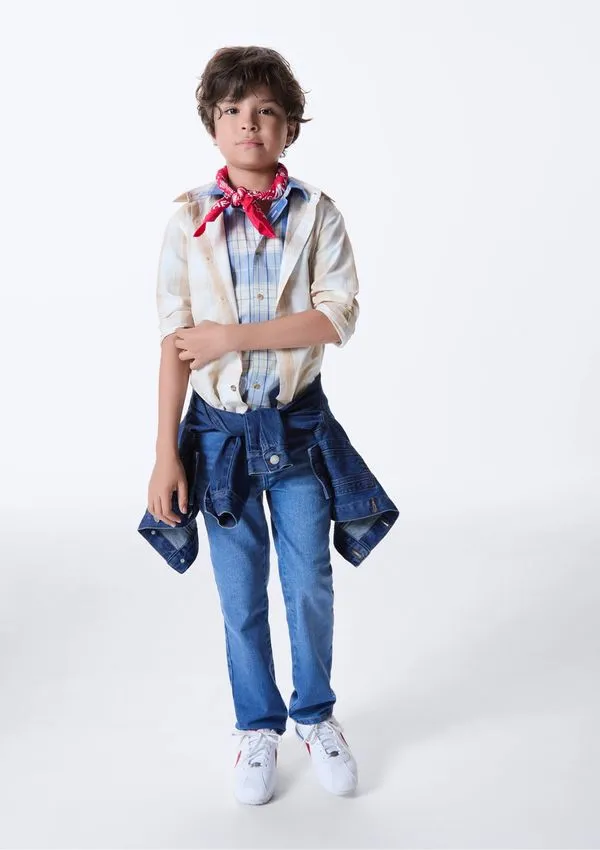 Camisa Infantil Menino Comfort Fio Tinto Xadrez - Nude 014