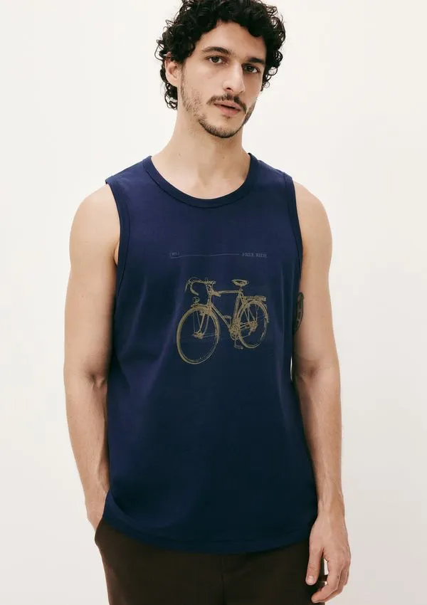 Regata Básica Masculina Regular Com Estampa - Azul G