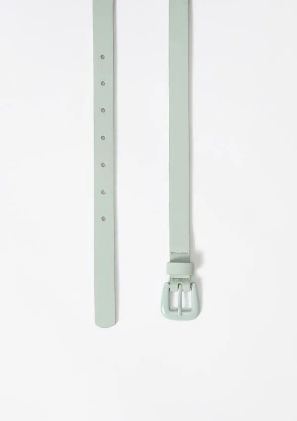 Cinto Feminino Fino Com Fivela De Metal - Verde M