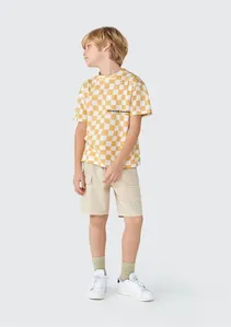 Bermuda Cargo Infantil Menino Em Sarja - Bege 014